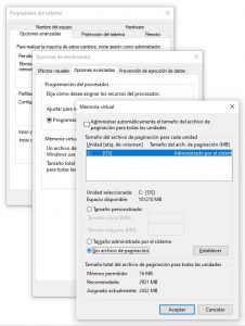 memoria virtual windows 10